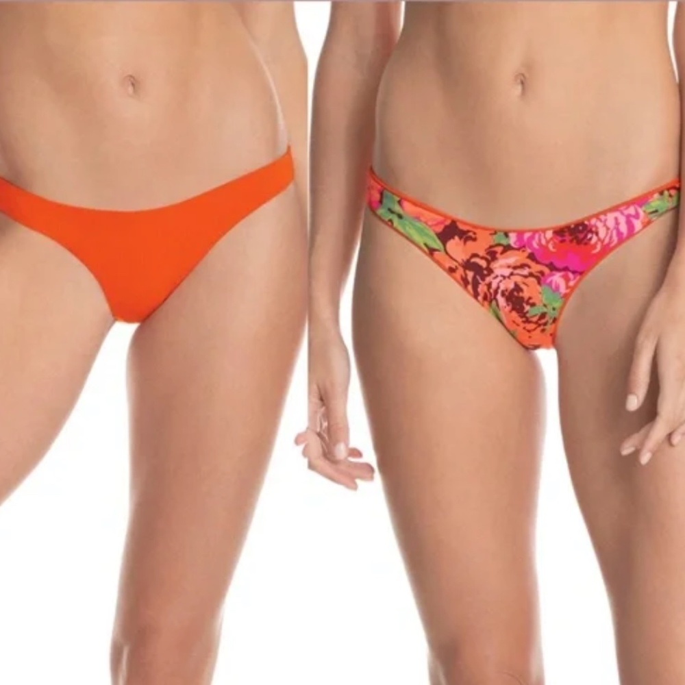 Maaji Ginger Orange Flirt Reversible Bikini Bottoms